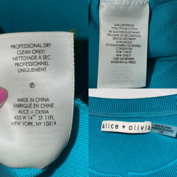 🍍 Alice + Olivia Pineapple Sequin Cardigan – Turquoise (L)295 - Picture 8 of 14